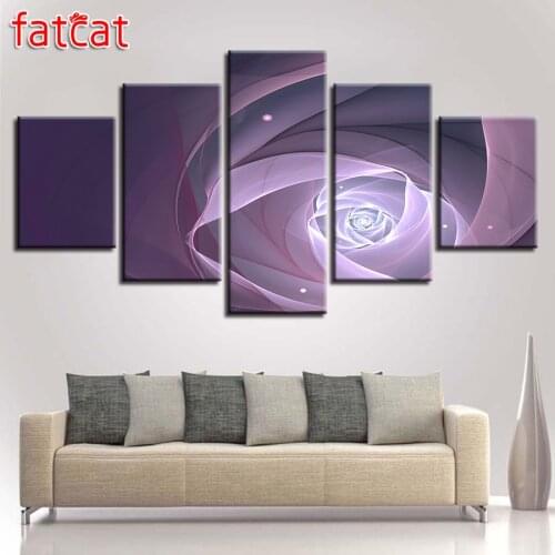 FATCAT 5 Piece Diy Diamond Painting Abstract Flower Full Square Round Drill Diamond Embroidery Sale Needlework Home Decor AE2055
