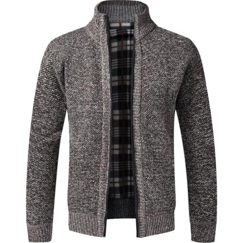 2021 Autumn Winter Sweater Men Faux Fur Wool Sweatercoat Jackets Zipper Knitted Thick Coat Warm Casual Knitwear Sueter Masculino