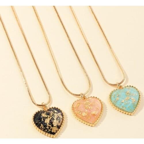 2020 Hot Colorful Star Series Planet Heart Pendant Necklace Gold Colors Snake Chain Bijoux Collier Elegant Women Jewelry Gifts