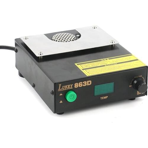 LUKEY 863D ESD BGA Rework Station Constant Temperature Digital PREHEATER PCB Preheat And Desoldering AIR GUN Soldering Station