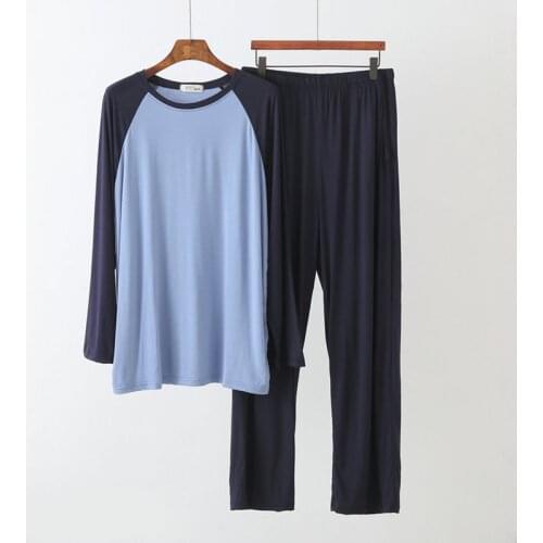 Couples Pajamas Spring Autumn Pijamas Women Modal Cotton Sleepwear Set Large Size Long Sleeve Trousers Suit Home Clothes