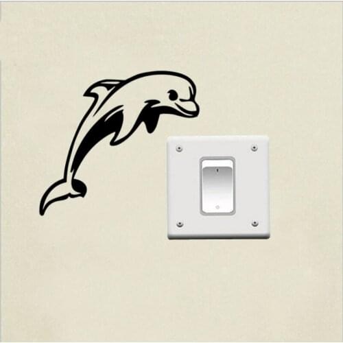 Lovely Dolphin Animals Wall Sticker Personalized Name Switch Decal Vinyl Art Home Decor 3SS0211