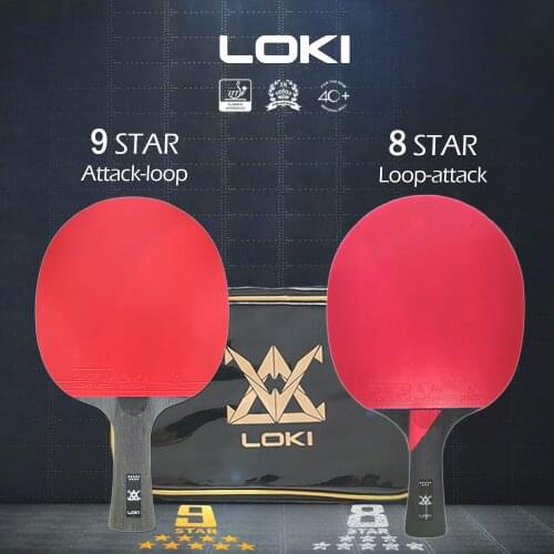 Loki 8 9 Star Ping Pong Racket High Sticky Pingpong Bat Intermediate Offensive Table Tennis Racket Professional Paddle
