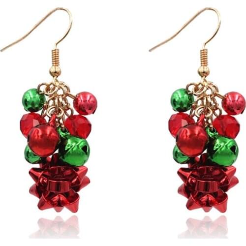 Christmas Earrings Pendant Christmas Tree Snowflake Antelope Santa Claus Jingle Bell Earrings Jewelry Accessories