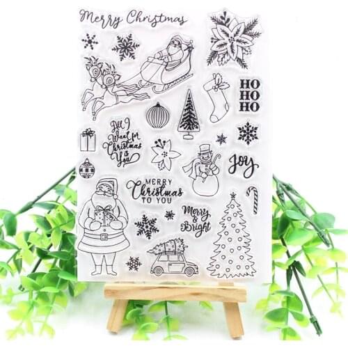 Merry Christmas Transparent Clear Silicone Stamp/Seal for DIY scrapbooking/photo album Decorative clear stamp 466