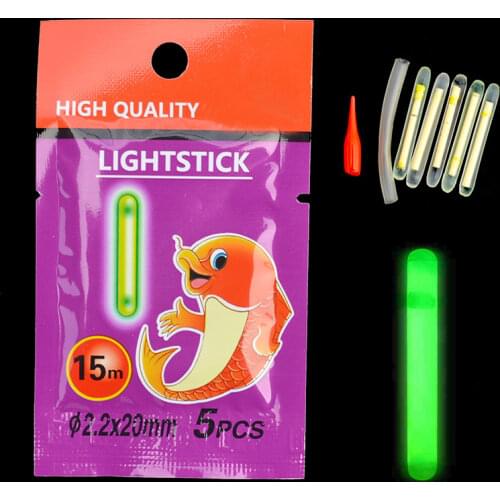 Fishing Light Stick 25pcs/lot 5 Packs Fishing Float Position Mark Glow Stick Fishing Float Light Tube Accessories