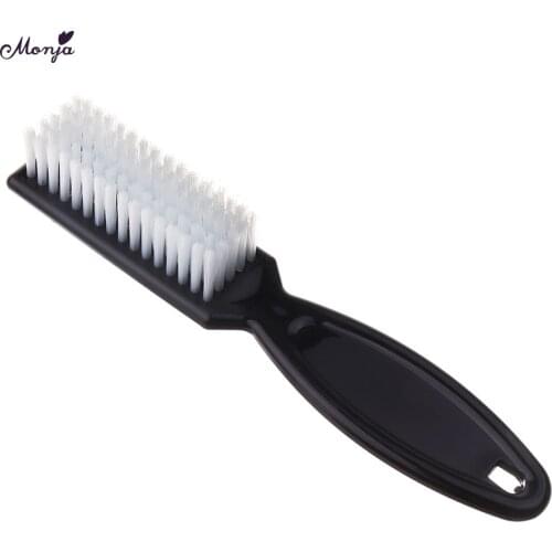 Monja Nail Art Black Plastic Handle Dust Cleaning Brush Polish Gel Cuticle Remove Nail Clean Brush Manicure Pedicure Care Tool