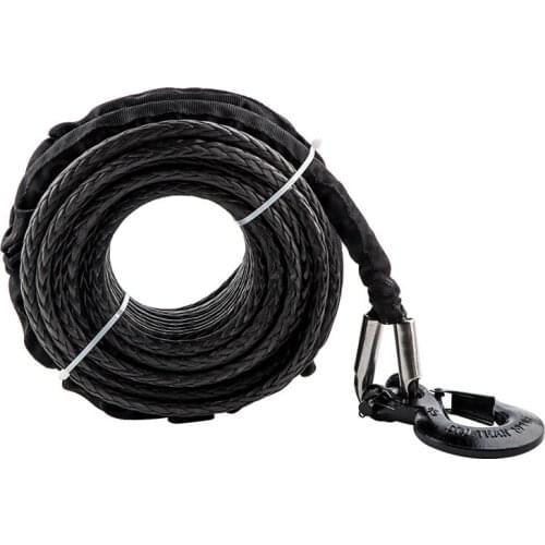 Synthetic Winch Rope with Hook 3/8" x 100ft 25000 Lbs Recovery Cable