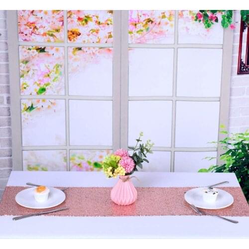 Sequin Cover Cloth,Sequined Table Runner,Rectangle Table Runner Shiny Colour Luxury Style,Embroider Sequin Table Runner