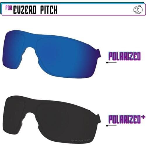 EZReplace Polarized Replacement Lenses for - Oakley EVZero Pitch Sunglasses - BlackPPlus-SapphireP