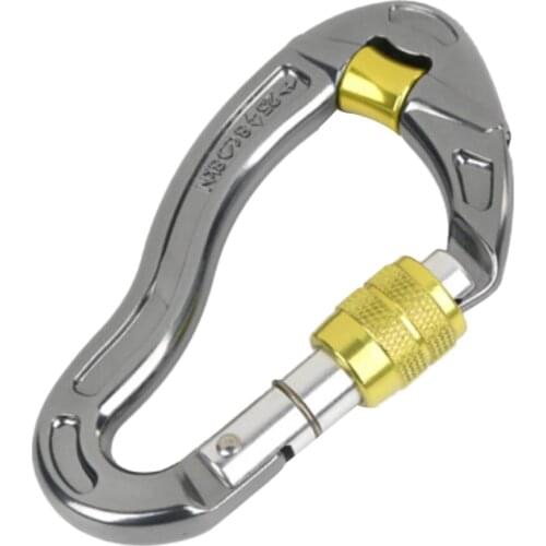 25KN Heavy Duty Aluminium Carabiner Clip Screw Locking for Rock Climbing Mountaineering Hiking Exploring