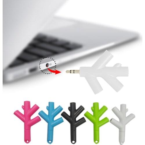 Vococal 1 to 4 Fashion Tree Branch Earphone Headphone Headset Splitter Adapter Converter with 3.5mm Jack