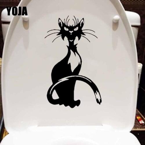YOJA 14.8X24CM Sexy Cartoon Cat Bedroom Home Decoration Wall Decal Toilet Sticker T5-0083