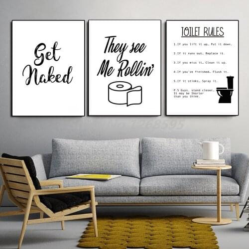 Funny Bathroom Poster Soak Relex Unwind Nordic They See Me Black White Toilet Humour Wall Art Decoration Pictures Home Decor