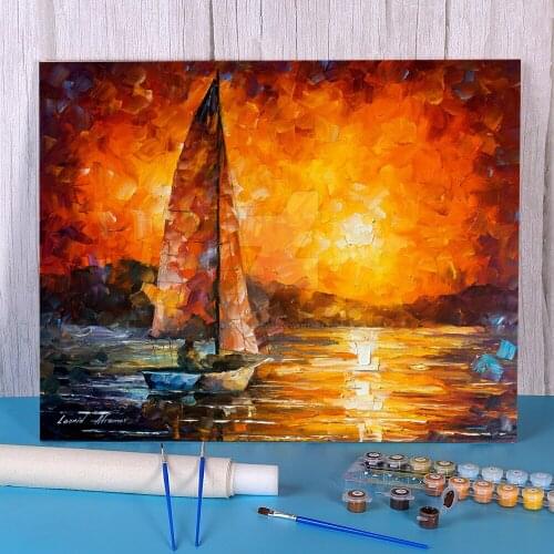 Golden Hour DIY Paint By Numbers Package Acrylic Paints 40*50 Canvas Pictures New Design For Handiwork