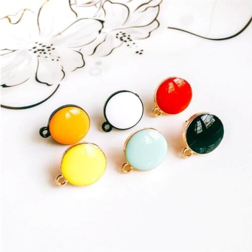 10pcs/lot new creative round drip charms connectors for diy earrings ornament hangings jewelry accessories materials