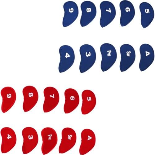 10 Pieces Universal Golf Club Protective Iron Head Cover Wedge Sock Headcover Fit For