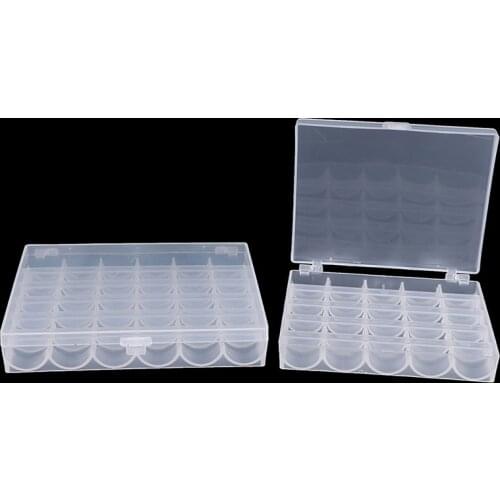25/36 Pcs Spools Bobbins Sewing Machine Empty Bobbin Case Organizer Storage Box