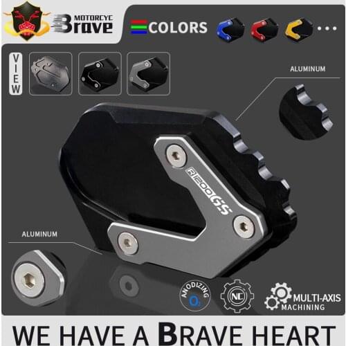 R1200GS Motorcycle Accessories CNC Kickstand Side Stand Pad For BMW R 1200 GS Adventure / LC 2015 2016 2017 2018 2019 2020 2021