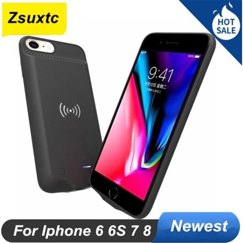 For Iphone 6 Battery Case 3800 Mah Smart Anti-Fingerprint Wireless Charging For Iphone 6 Battery Case 6s 7 8 Power Case BanK