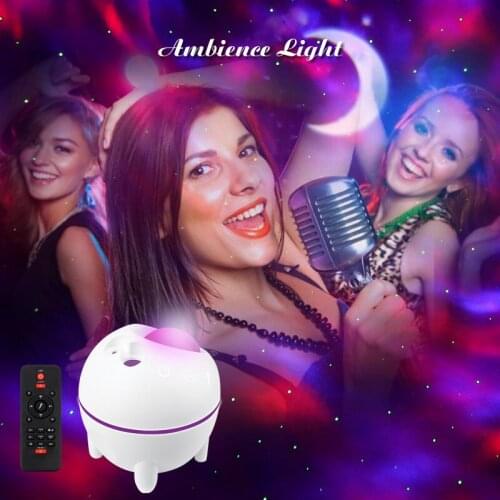 Dj Party Light Remote Starry Sky Moon Water Pattern Lamp Childaren Badroom Bluetooth Audio Starry Sky Light Party KTV Disco