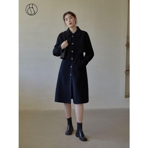 DUSHU Womens Black Coats