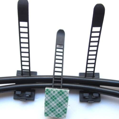 Hot Sale 30 pcs CL-1 White Cable Clamp Adjustable Cable Clips with 3M Adhesive Fix Holder Clamp For Wire Ties Free shipping