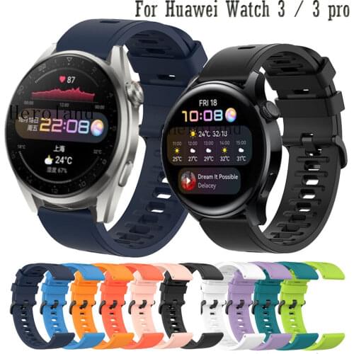HeroIand Soft Silicone Band Strap For Huawei Watch 3 pro Smart Bracelet WirstStrap For Huawei Watch GT 2 pro / 46mm Wristband