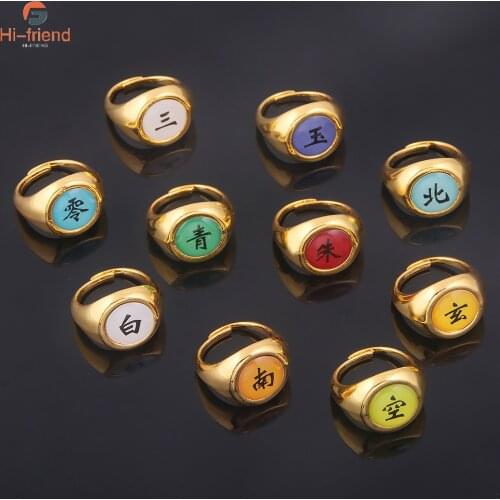 Anime Narutos Cosplay Akatsuki Itachi Ring For Women Men Trends Metal Finger Jewelry Fan Collection Gift Kid Toy