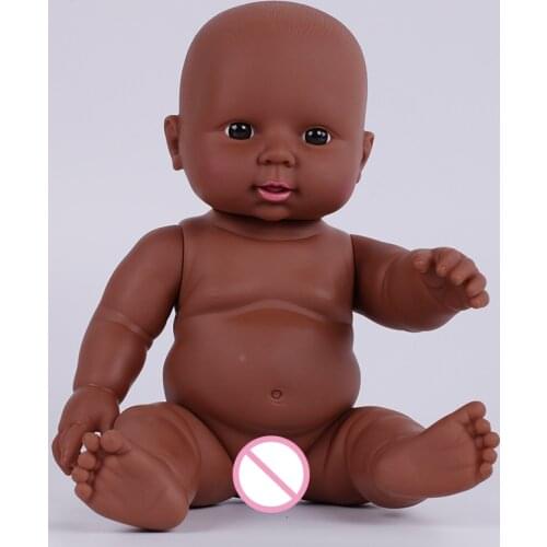 30cm Newborn Black Reborn Doll Baby Simulation Soft Vinyl Children Lifelike Dolls Girls Pretend Play Toys for Birthday Gift