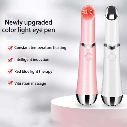 Mini Eye Lips Care Massager Beauty Pen Eye Face Skin Lifting Anti Wrinkle Heating Massage Machine Eye Bags Dark Circles Removal