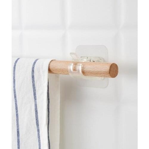 Multi Style Hook Small Creative Kitchen Bathroom Round Rod Stick Hook Strong Transparent Film Spring Hook Home Storage Tools