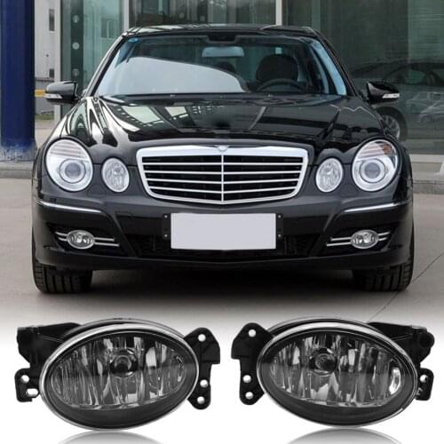 Front Fog Lights Fog lamps for Mercedes Benz C CLK CLS E G GL M R SL Class fog lights Halogen bulbs Wires car Clear Lens