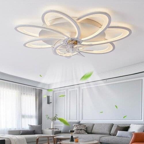 Ceiling Fans with Lights Dimmable Modern Led Ceiling Lamp with Remote Control for Living Room Bedroom Home Decor Fan Lamp