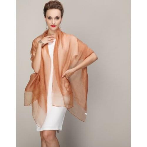 [BYSIFA] Grey Silk Wool Long Scarf 190*72cm Fashion Accessories Women Scarves Autumn Winter Ladies Wool Scarf New Brand Scarves