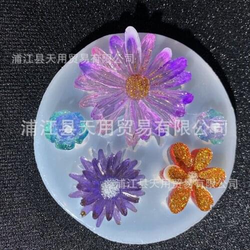 Daisy Flower Silicone Mold Sunflower Soft Clay Glue Drop Table 16734