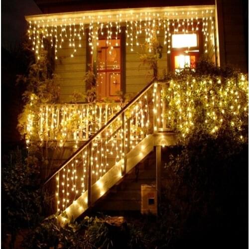 Connectable 4m Garland Curtain Icicle String Lights Fairy Lights Christmas Lamps Icicle Light Garden Wedding Party Decoration