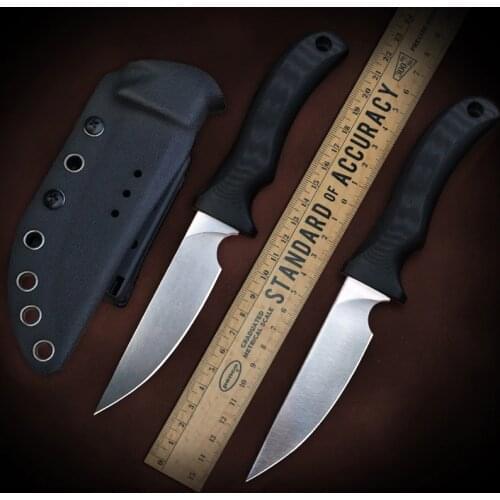 ATS34 Steel Bushcraft Knife with Kydex Scabbard G10 Handle Fixed Blade Knife Tactical Survival Knives Outdoor Camping Knives