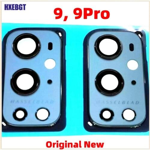 Back Camera Glass Lens With Frame For Oneplus 9 , 9 Pro Main Camera Lens Cover Glass With Sticker Smartphone Repair Parts