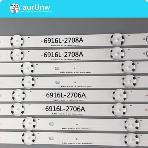 LED backlight strip for 49inch TV LG 49LJ58300W 49UH603V 49UH620V LC490DGE 6916L-2705A 6916L-2706A 6916L-2707A 6916L-2708A