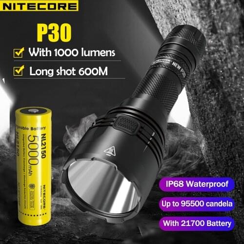 NITECORE P30 Flashlight Spotlight Highlight 1000 Lumens Beam Distane 618M LED Torch With NL21700 battery Outdoor Rescuelight