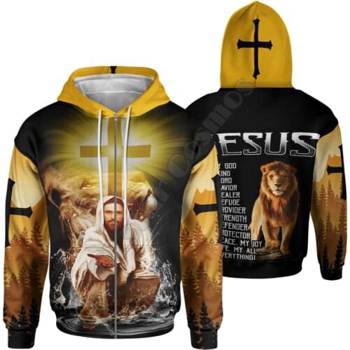 Jesus 3D Hoodies Printed Harajuku Coat Jacket Men For Women Fashion Zipper hoodies Drop Shipping 02