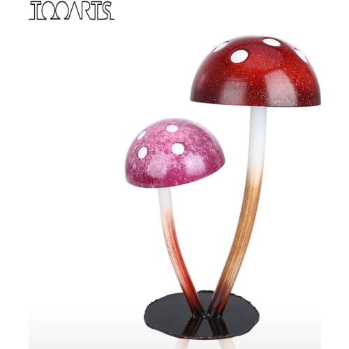 Tooarts Single Mushroom Ornament Cartoon Mushroom Indoor and Outdoor Decoration Flower Pot Deco Fairy Garden Accessories