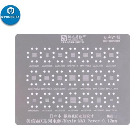 PHONEFIX Maxim MAX Series Power IC BGA Reballing Stencils Template Phone BGA Chip Repair Reballing Assistant For Rework Station