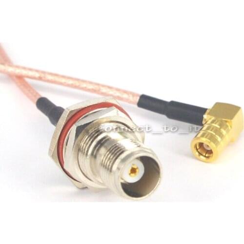 Extension Cable Cord TNC Female Bulkhead O-ring to SMB Female Right Angle Connector RF Coax Adapter