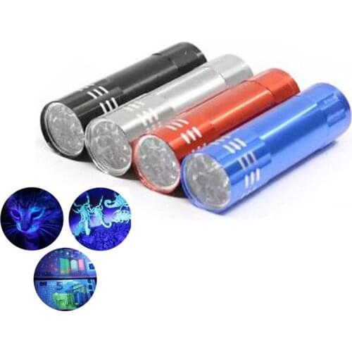 9 LED UV Flashlight Ultraviolet 395nm Violet Torch Mini UV Black Light Pet Urine Stains Detector Scorpion Hunting hygiene Detect