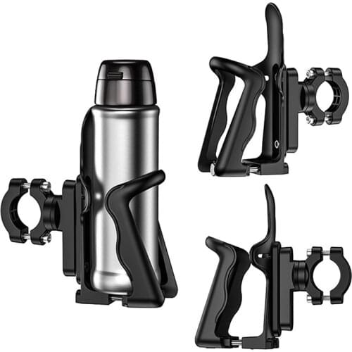 Universal Motorcycle Cup Holder Handlebar Water Bottle Holder Adjustable Aluminum Alloy Bottle Cage for ATV Dirt Bike