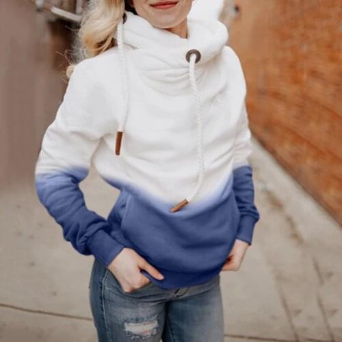 Women Patchwork Drawstring Hooded Casual Womens Sweatshirt Winter New Product Pullover Ladies Sweatshirt Hoodies Harajuku Hoodie