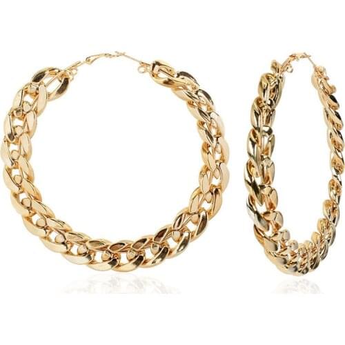 The chain pendant Punk Style Oversized Large Hoop Earrings Twisted Big Circle Round Loop Earrings for Women Party Jewelry Gift