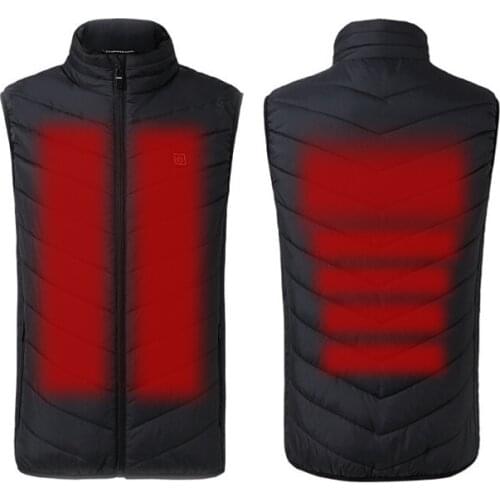 New Winter USB Heated Vest Men Vest Waistcoat Winter Heating Coat Thermal Sleeveless Heated Jacket Nerf Gilet Chauffant Dropping